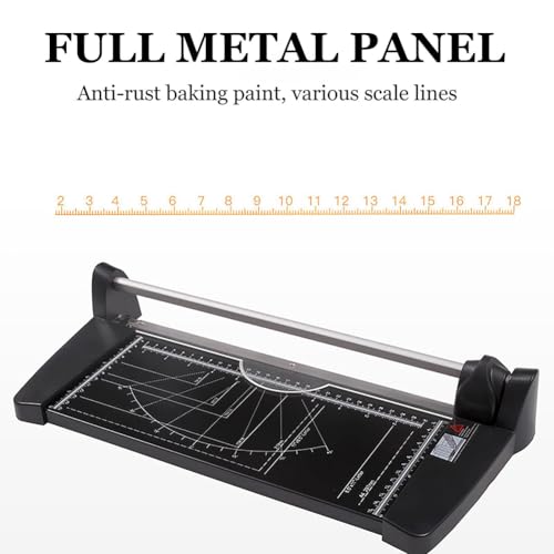 Acivirdde A2 Rotary Trimmer with Magnetic Ruler, Cuts Up to 10 Sheets, and Clear Cutting Guides for Scrapbooking and Craft Projects