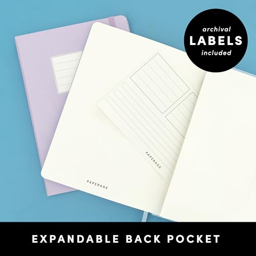 PAPERAGE Lined Journal Notebook, 10 Pack, (Bright Rainbow), 160 Pages, Medium 5.6 in x 8 in - 100 GSM Thick Paper – Hardcover Journaling Notebook for Work, School & Note Taking