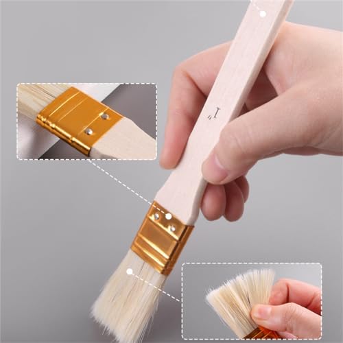 HBJWOV Art Painting Brushes Wooden Rod Watercolour Oil Brush Sponge Board Pen