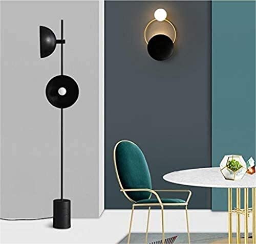 vhjRTed Space Saving Design Double Light Floor Lamp Living Room Black Simple and Fashion Design for Modern House Adding Fashionable Colors