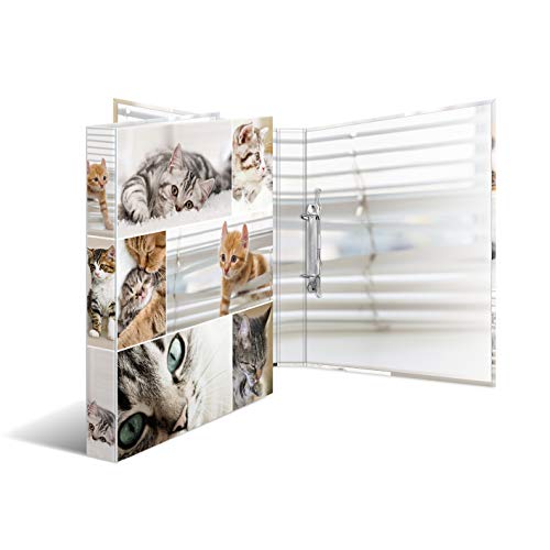 HERMA Ring Binder Animals, Assorted, A4, 35 mm Spine, Slim 2-Ring Binder Made of Cardboard, Pack of 10