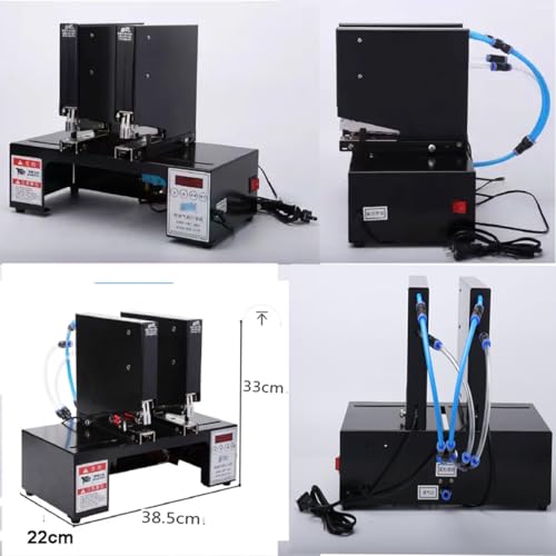 Industrial Pneumatic Binding Machine, Electric Dual Head Rapid Stapler, 24mm-350mm Adjustable Spacing, Adjustable Positioning Plate&100PCS Number Of Needles, for Printing Houses, Offices, Publishers