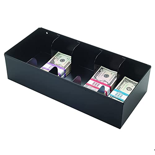 STEELMASTER 5-Compartment Currency Tray, Black, 3.75" x 15.125" x 7" (225107204)