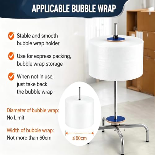 YZHYY Heavy Duty Bubble Wrap Dispenser, Manual Standing Wrapping Roll Stand