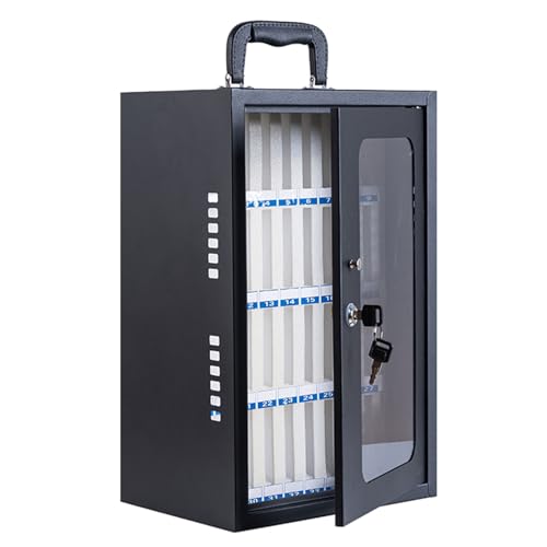 Cell Phone Holder Cell Phone Storage Cabinet Pocket Chart, Large-capacity Cell Phones Storage Locker Box with Handle and Lock, Desktop Mobile Phone Holder Organizer for Office School Classroom