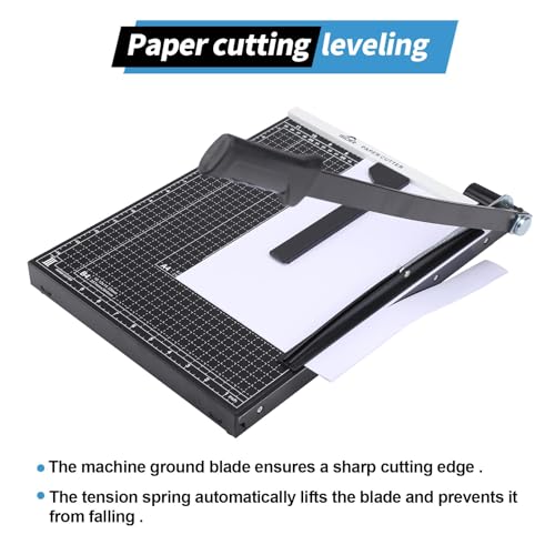 ISDIR 15" Guillotine Paper Cutter with Dual Pressure Bars, 15 Sheet Capacity, Magnetic Guide, Blade Lock, Heavy Duty Metal Base, for Cardstock, Crafts, DIY, Photos & Office