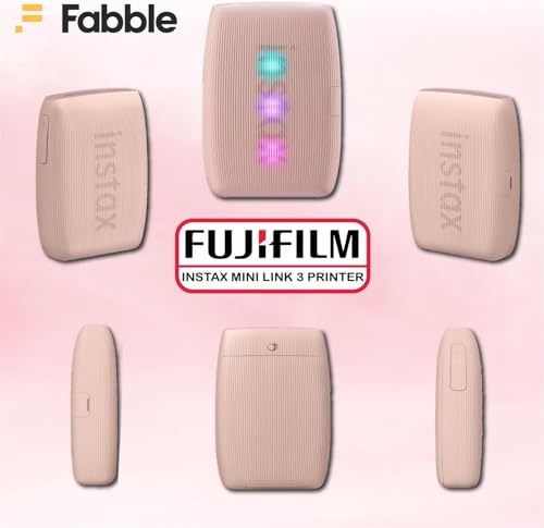 Fujifilm Instax Mini Link 3 Smartphone Printer with Instax Mini Films and Free Bonus Microfiber Cleaning Cloth... (Rose Pink, 2 x Twin Pack (40 Sheets))