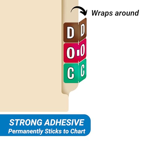 Alphabet Labels for File Folders, A to Z Plus Mc Desk Set with File Box and Indexes, Doctor Stuff, 2034 Labels, Compatible with Colwell Jewel Tone COAM Alpha Stickers Series, Medical Chart Labels