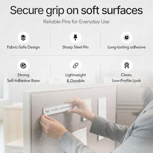 NapTags Fabric/Cubicle Pins - Partition Pins - .75" x 1" (20)
