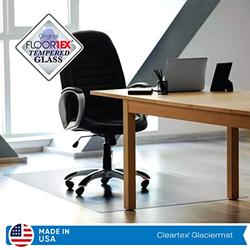 Floortex Glaciermat Carpet & Hard Floor Chair Mat, 36" x 42", Crystal Clear Glass (FC123642EG)