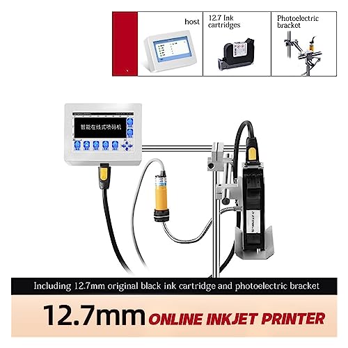 NUHSLF Portable Inkjet Coder, Online Printer Small Smart Assembly Line Printer Bag Bottle Cap Portable Inkjet Printer, Not Fading