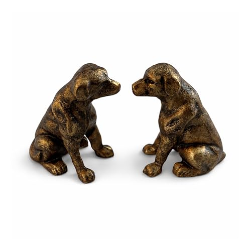 Fox Run 100% Iron Heavy Animal Bookends, Decorative Dog Bookend Set