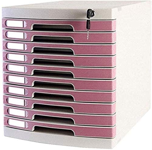 ELUKHT File Cabinets Keys Lock 10 Drawer Data File Storage Cabinet - Multicolor 29.5X39.4X32.5Cm Bookcase