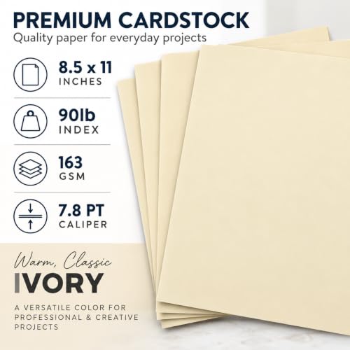 PaperPapers EarthChoice IVORY 8.5X11 90 Index Cardstock 250 PK [LTMK-94268]