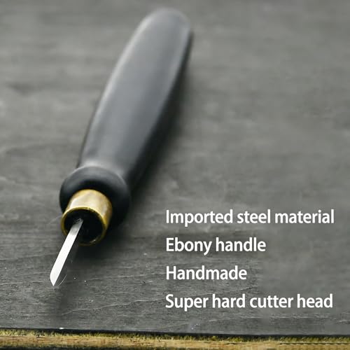 XDTKJDZ 6 Pcs Copperplate Engraving Tools, Professional Woodcut Engraving Tool Set, Blade Head, High-Hardness Steel, for Copperplate Engravers, Art School Teachers, Students, Printmaking Enthusiasts