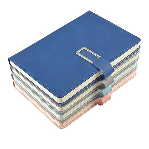 ASWRTYJO A5 Buckle Notebook, PU Leather Hand Ledger, Business Office Supplies, Stationery, 4 Pieces