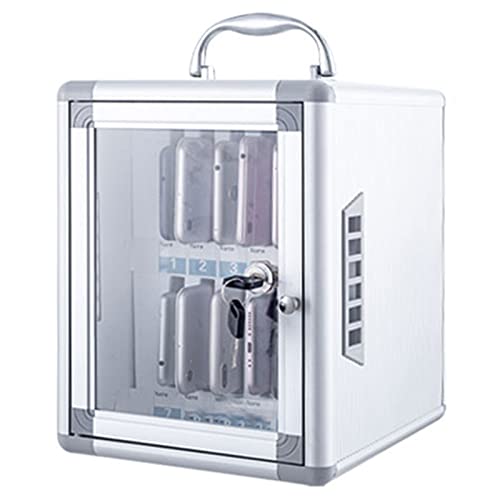 GFAZXDS Aluminum Alloy Pocket Chart Storage Cabinet Clear Cell Phones Storage Cabinet with Handle and Security Lock for Classroom Office(Silver 12)