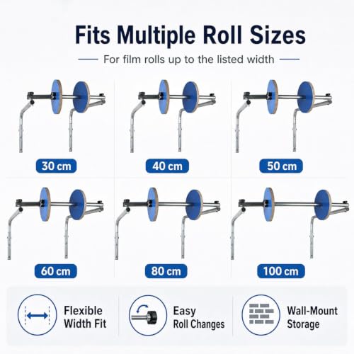 Mavdecll Bubble Foam Wrap Roll Dispenser, Wall Mount Bubble Cushion Wrap Holder, Galvanized Steel, Easy to Install, for Packing Moving Shipping Protection Factory Express 30CM