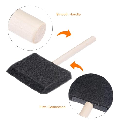 Foam Paintbrushes 24Pcs 4 Inch Foam Paint Brushes Bevel Edge with Wood Handle Sponge Brush