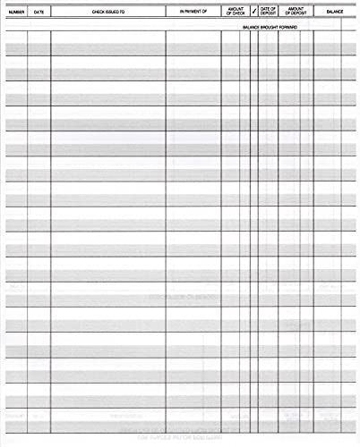 Pack of 5 Premium Check Registers for Deskbook Checks, Secretary Desk Register, Size: 6 3/8 x 8 1/4 (10 Registers)