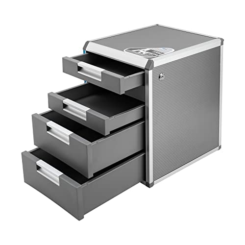 Desktop Drawer Organizer, 5 Drawer Office Storage Filing Cabinet File Cabinet with Lock and Label bar for Homes, Offices, Schools (5 Drawers)