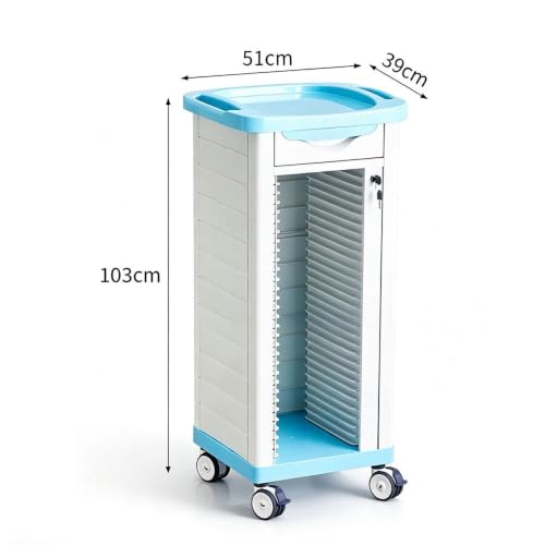 Multi-Tier Mobile Chart Rack with Numbered Compartments