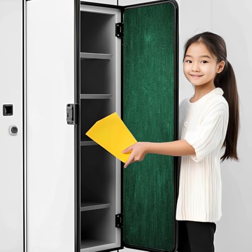 CEREJYPUZ 2 Pcs Locker Magnetic Wallpaper Dark Green wall Texture Irish Style for Text Decor 12" x 36" Wall Magnetic Sticker Removable Locker Accessories Decor Easy Install for Office School