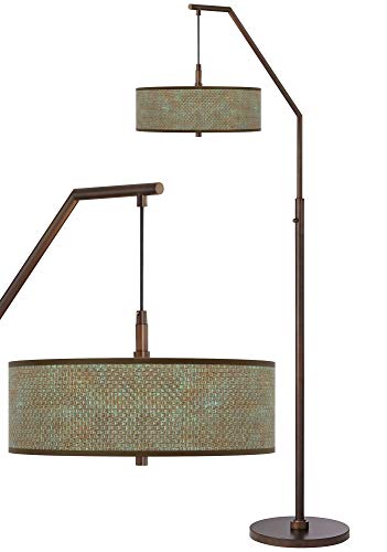 Giclee Glow 71 1/2" Tall Interweave Patina Shade Bronze Arc Floor Lamp