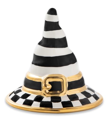 MACKENZIE-CHILDS Witch Hat Paperweight, Black & White