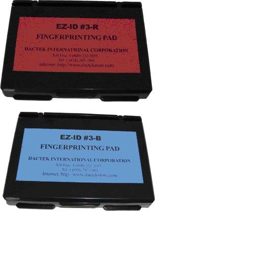 Fingerprint Pads for roll fingerprinting, Blue and Red