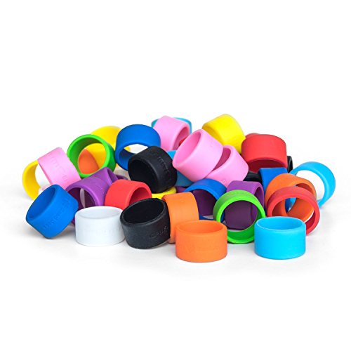 GRIFITI Band Joes 1.25 Inch 50 Pack Assorted Colorful Rubberbands Posters, Magic, Ring, Pen, Art, Cooking, Cord Wraps, Longer Lasting Strong Silicone Rubber Elastic Bands Mini Small Siliconebands