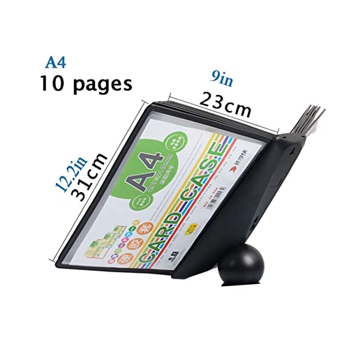EliteBloom Desktop Reference Organizer - Catalog Display Rack 10 Panels Desk Display Unit Desktop Reference System PVC,Black