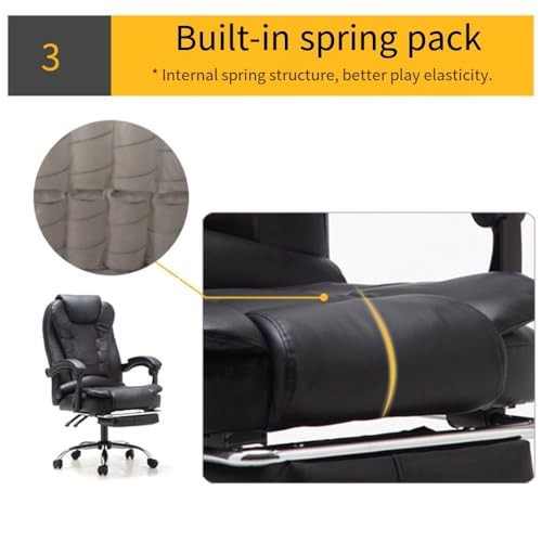 UOPYNE Executive Office Chair, Gaming Chair, Ergonomic Heavy Duty Design with Footrest and Lumbar Support, Large Size Cushion High Back Office Chair, Big and Tall Gaming Computer Chair for Aldult
