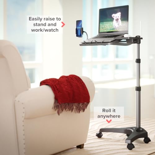 LEVO V16 Rolling Laptop Stand Laptop Cart with Mouse Tray, Phone Holder