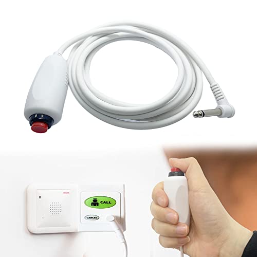 BAOZENP Replacement Nurse Call Cord, Red Button Momentary Call Cable for Nurse Station, 6.35mm Plug, 10 Ft (White-10PCS)