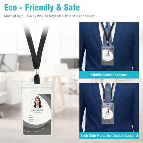 1000 Pack Extra Thick Name Badge Holder Resealable Plastic Easy Access Swipe Card Holders 2.5X 3.5in for Office Driver's Licenses & Passes