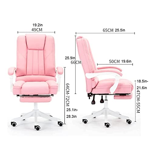 Rieort Office Chair Office Chair Height Adjustable Desk Chair S Shape Back Computer Chair Pu Leather Study Managerial Chairs Executive Chairs Comfortable