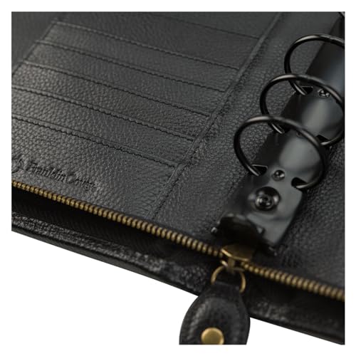 FranklinCovey - Tyler Ring-Bound Binder for FranklinCovey Planners | Leather - Zipper Binder (Monarch, Black)