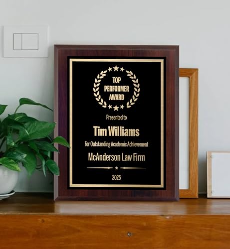 Award Plaques Personalized with Your Text & Title, Engraved Plaque, 6x8