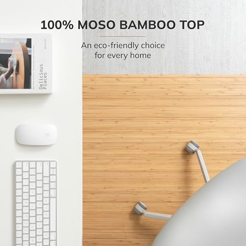 Anji Mountain 48" x 43" Bamboo Office Chair Mat for Carpet & Hardwood Floor