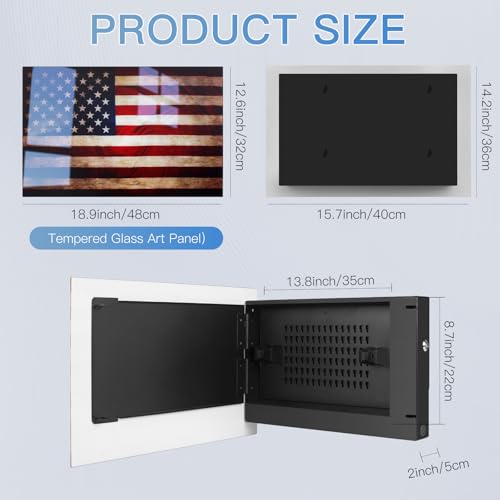 Biometric Hidden Gun Safe fits 2 pistols,Quick Access Wall Gun Safe