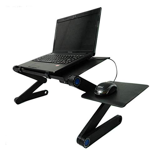 No/Brand Portable Adjustable Aluminum Laptop Desk Foldable Portable Laptop Desk, Adjustable, Bed, Table with Cooling Fan, for Bed and Sofa