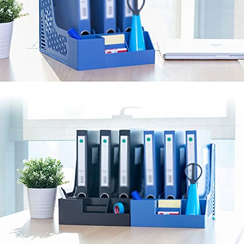 BDPP Storage File Rack File Rack Simple Desktop File Holder Office Supplies Storage Multi-Layer File Sorter with 4 Vertical Compartments School Home Office Folder (Color : B)