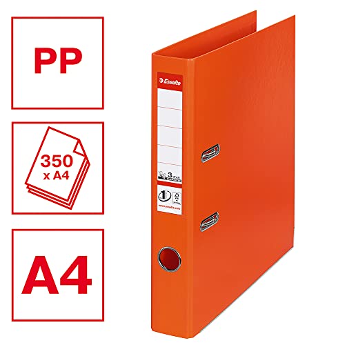 Esselte No.1 50mm Plastic Lever Arch File - Orange (Pack of 10)