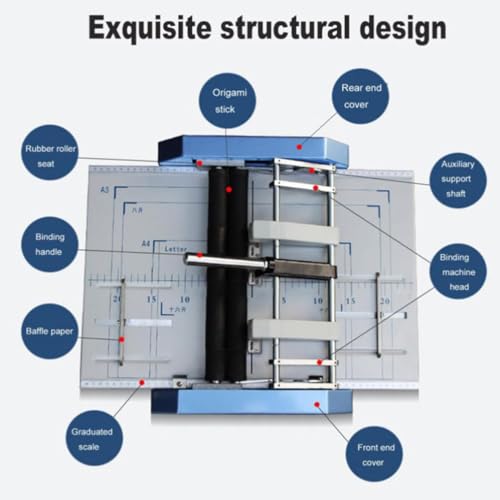 ELUKHT Electric Paper Book Stapler Creaser, A3 Saddle Stitch Flat-Clinch Automatic Binding Machine Folder Creasing Machine, Brochure Stapler