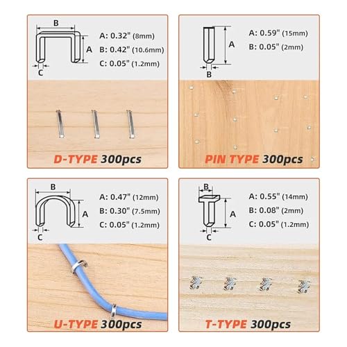 Oil-Free Pneumatic Staple Gun 4 in 1 Staple Gun Kit U-Shaped Nail Gun Heavy Duty Staple Gun with Stapler Remover and 1200pcs Staples Home Upholstery Tools