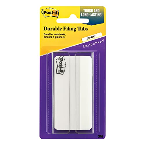 Post-it® Durable Filing Tabs, 3", White, Pack Of 50