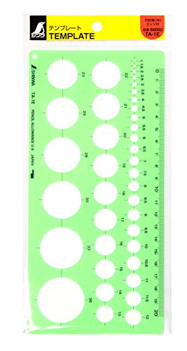 Shinwa Sokutei Template, Circular Ruler, Medium 66002