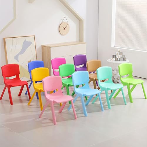 12Pcs Colorful Stackable School Chairs, Kids School Chair Seat for Toddlers Plastic Stack Chairs with 11'' Seat Height Little Kids Flexible Seating for Kindergarten Classroom Daycare