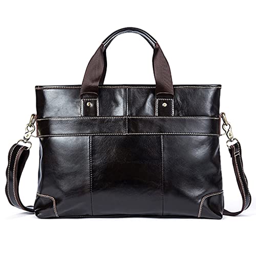 YNBJIL Leather Bag ForBriefcases Leather Laptop Bag Shoulder Messenger Bags Document Computer Bags